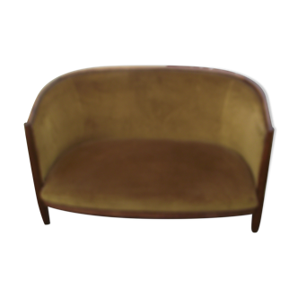Art Deco 2-seater sofa in solid walnut