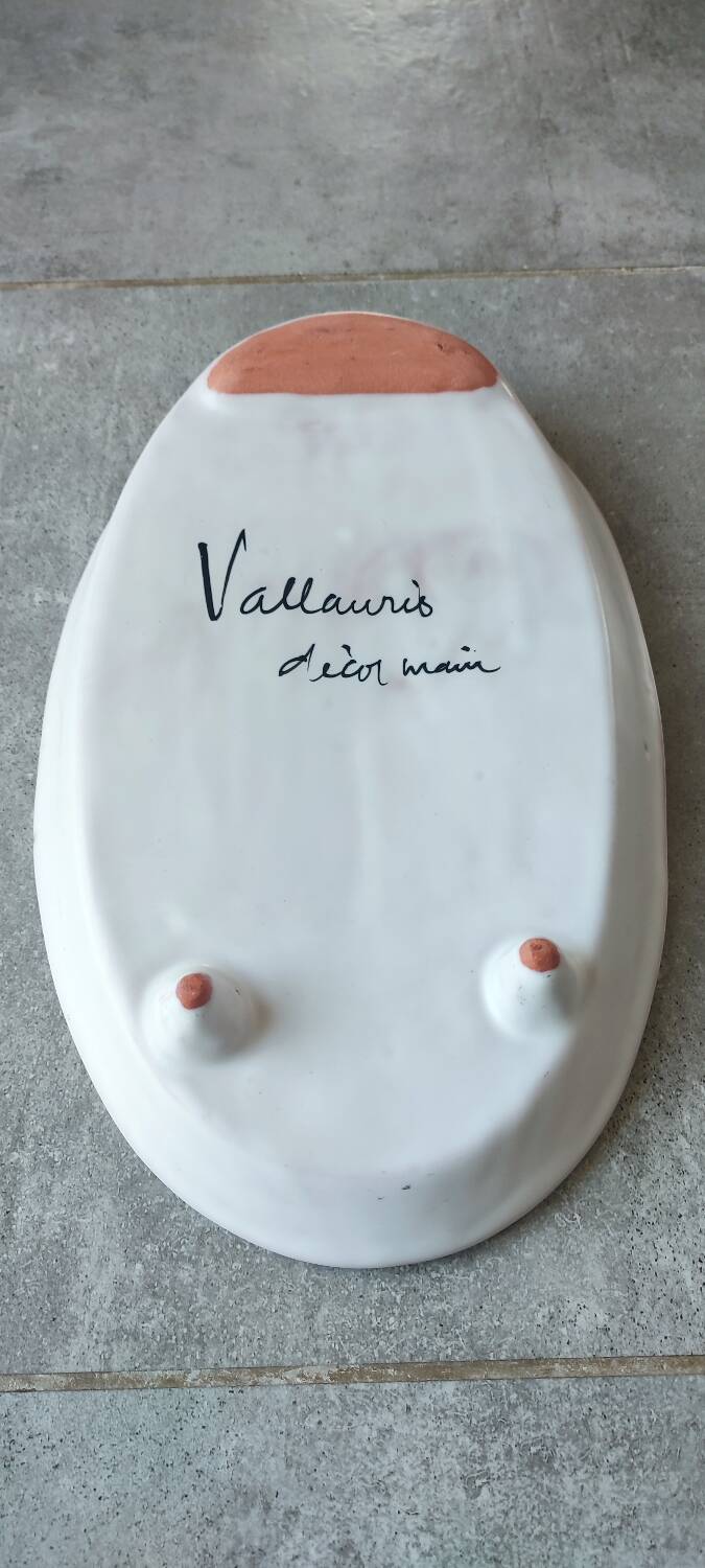 Vallauris ceramic asparagus dish