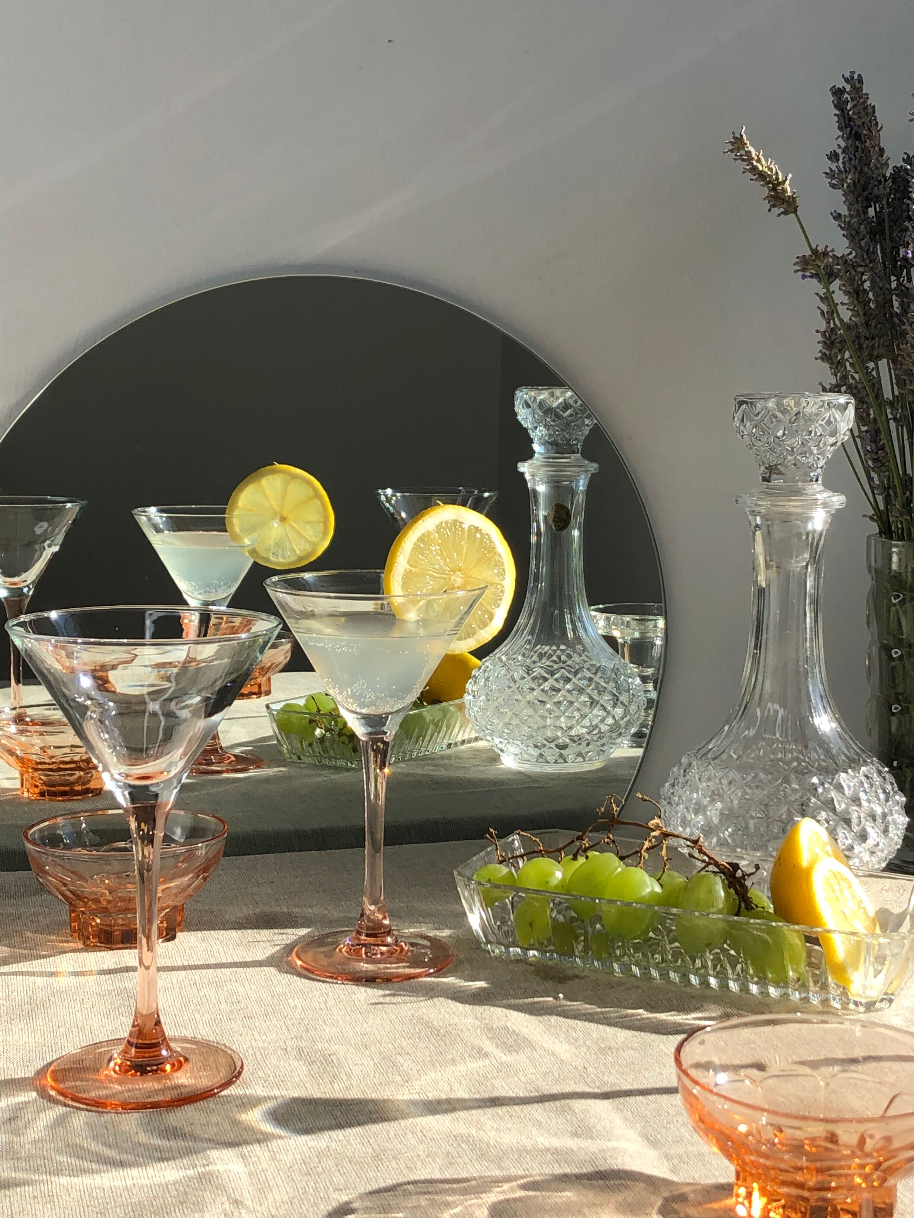 Set of 8  Luminarc Rosaline cocktail glasses