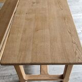 Large farmhouse table in raw solid oak
