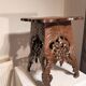 Rustic carved stool black forest