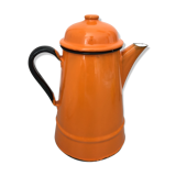 Orange enamelled coffee maker