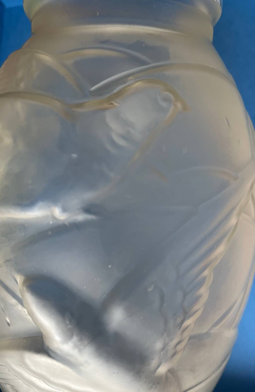 Art Nouveau frosted glass vase