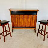 Mid-century rosewood bar and stools by Niels Erik Glasdam Jensen 1960s