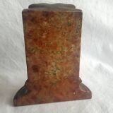 Genuine Red Alabaster Marble Italian Bookend Column Shaped Pair