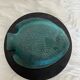 Vintage plate shaped of Arcoroc fish France turquoise