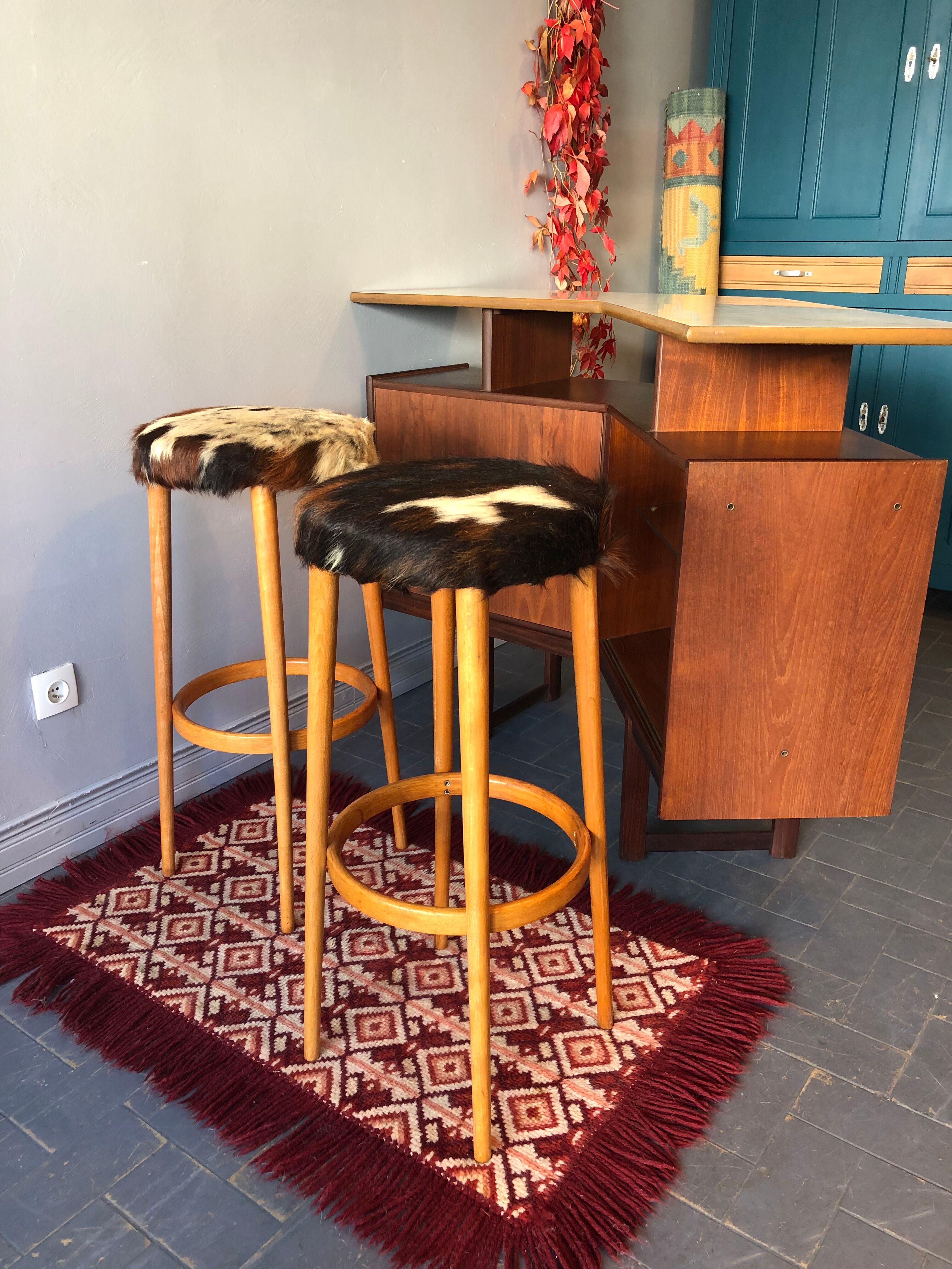 Duo of vintage bar stools