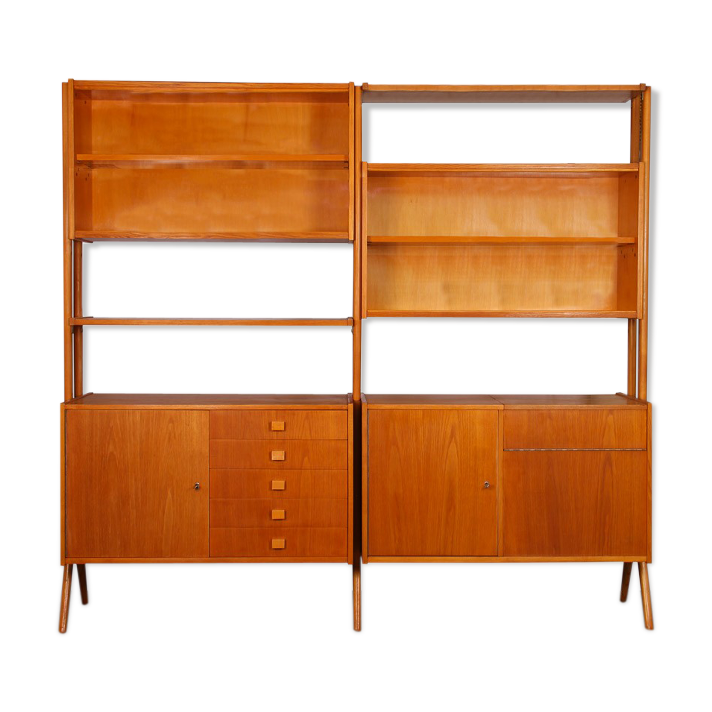 Wooden Library by Frantisek Jirak for Tatra Nabytok, 1960