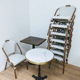Table bistrot en bois et fer