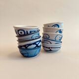 Set of 10 vintage blue bowls