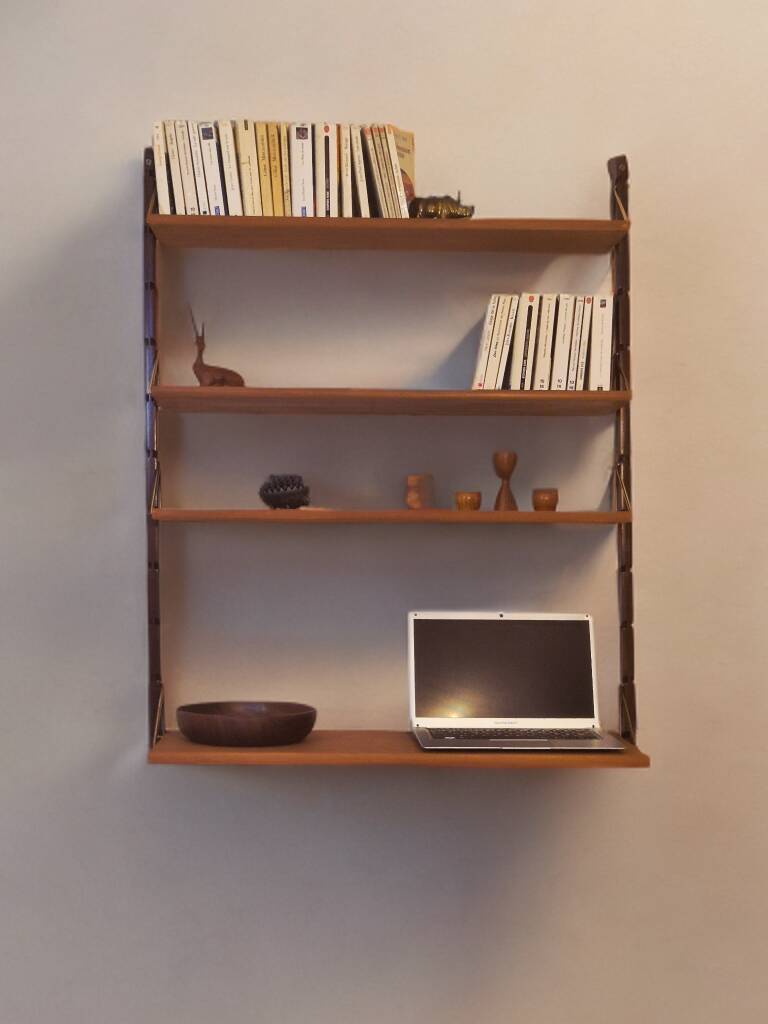Teak wall shelves, Vintage Scandinavian 1960s