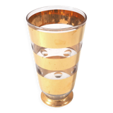 Vase verre bandes or