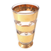 Vase verre bandes or