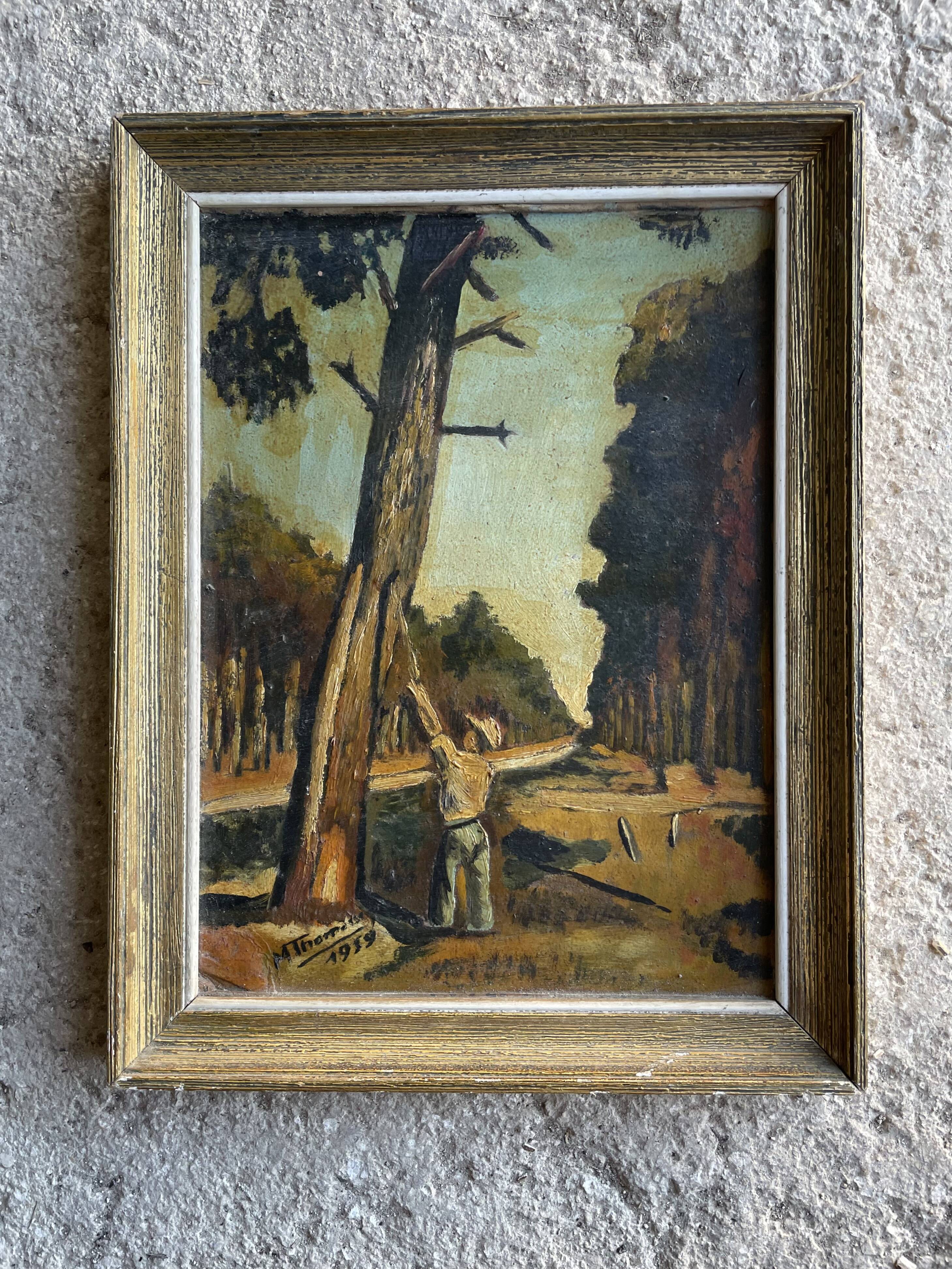 Painting signed M. Thomas, 1959