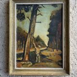 Painting signed M. Thomas, 1959
