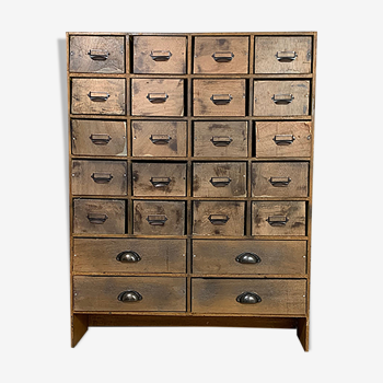 Old loom cabinet with drawers