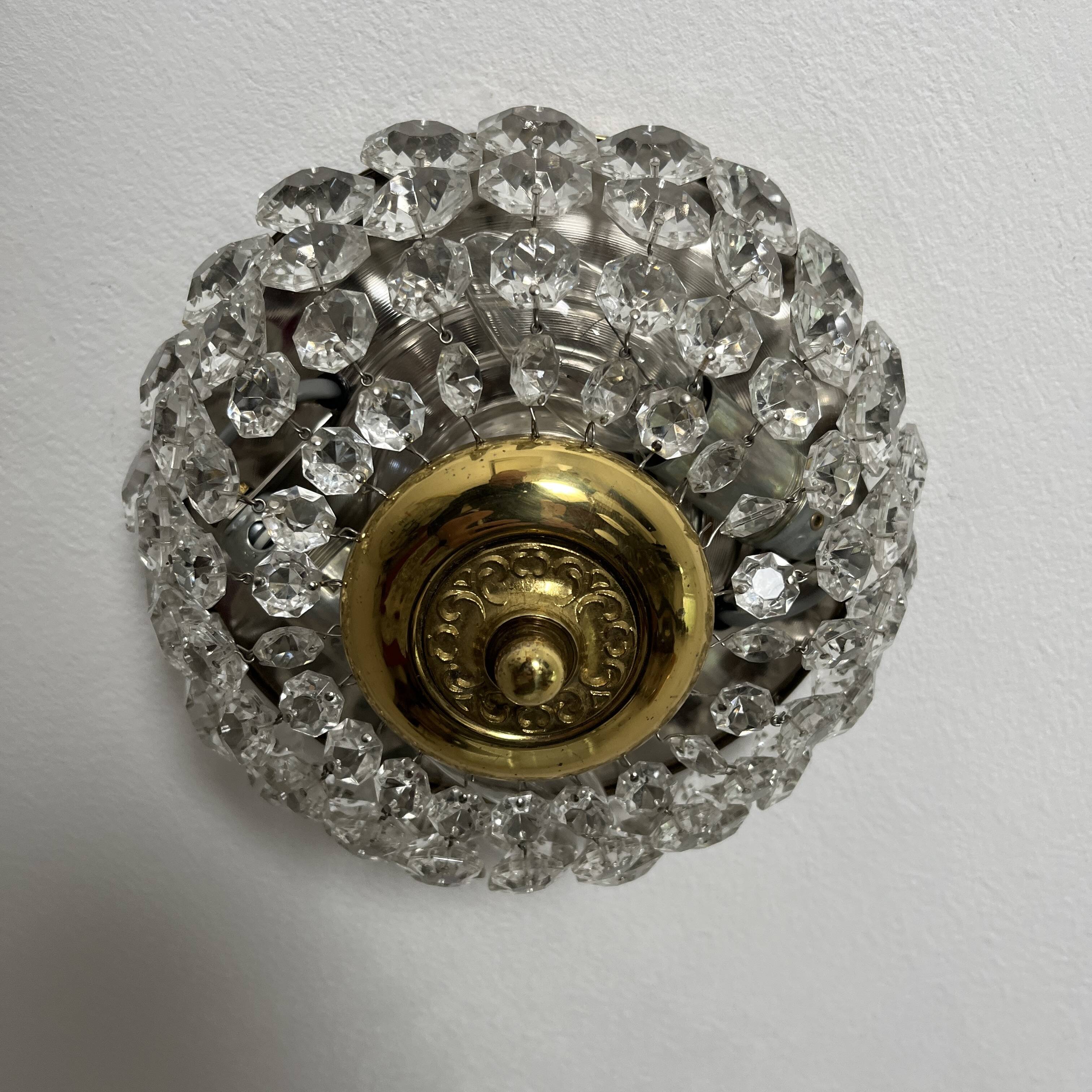Basket ceiling light with tassels 2 lights golden brass Deknudt