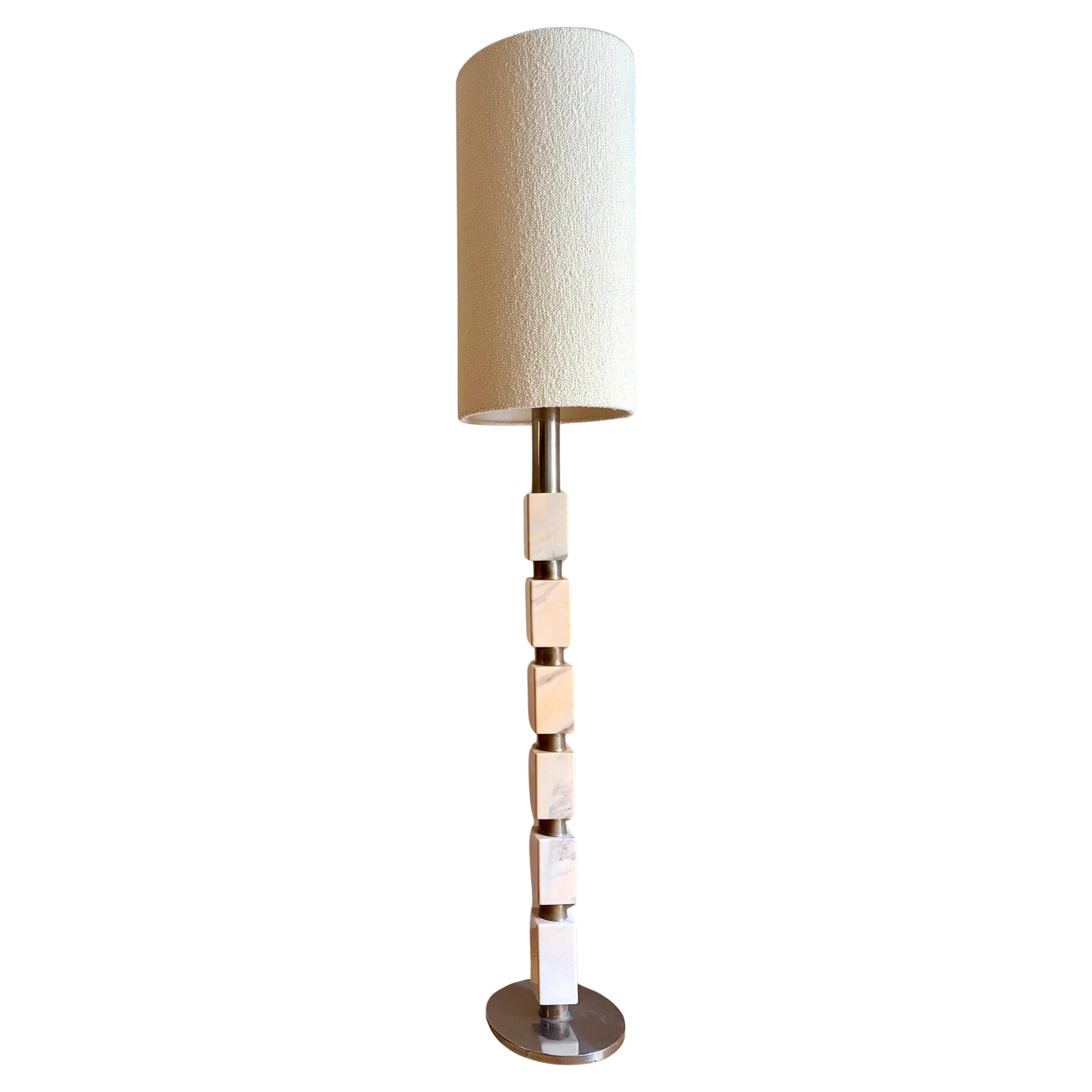 Lampe allemande en acier et marbre