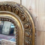 Louis Philippe mirror gilded with gold leaf, mercury mirror from the 19th century.