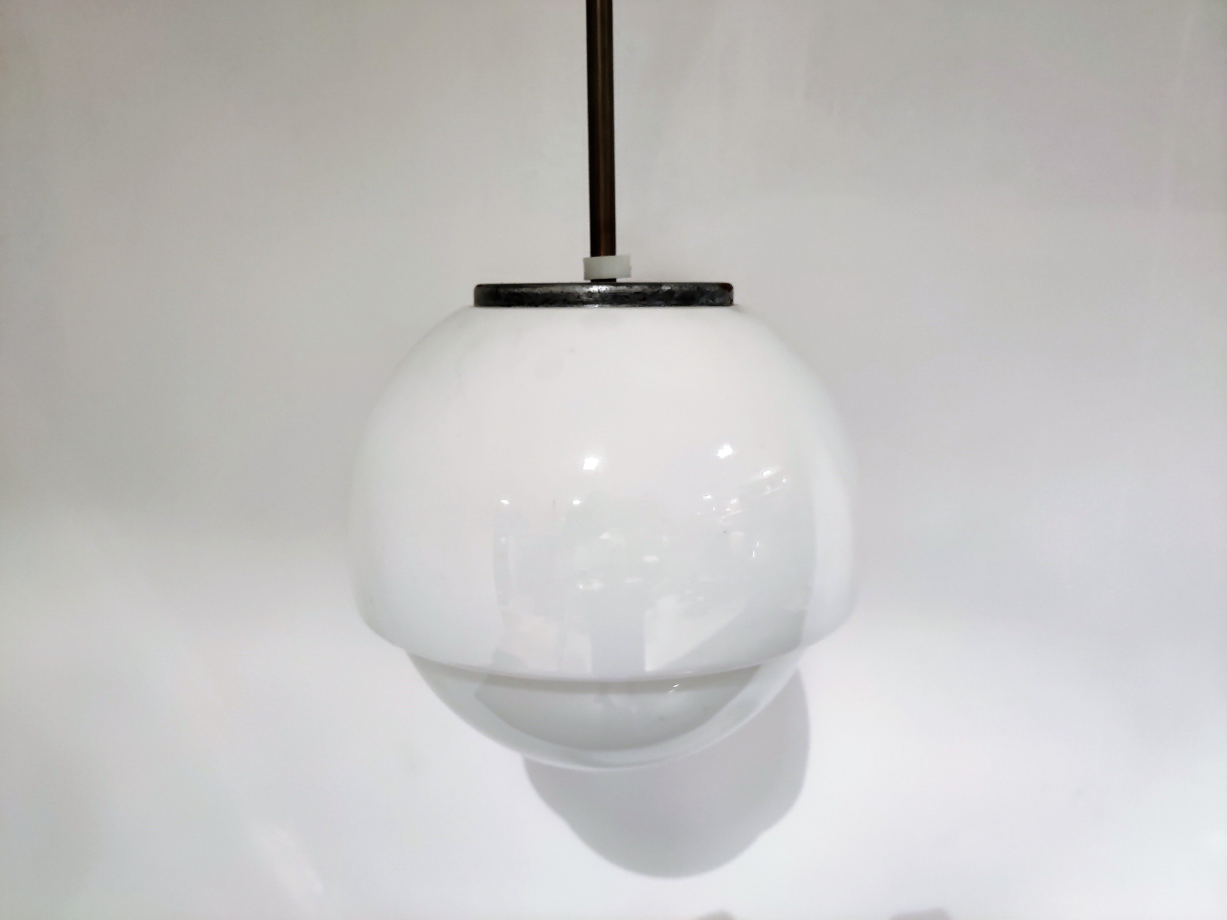 Vintage opaline pendant lights 1950s
