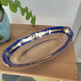 Blue and gold glass dish