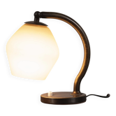 Danish Brass and Opaline Glass Desk Lamp, circa 1930s
