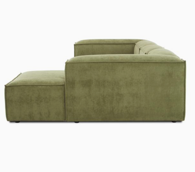 Lennon green corduroy modular corner sofa