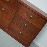 Grand buffet/armoire de magasin Art déco vintage en chêne hollandais, années 1930