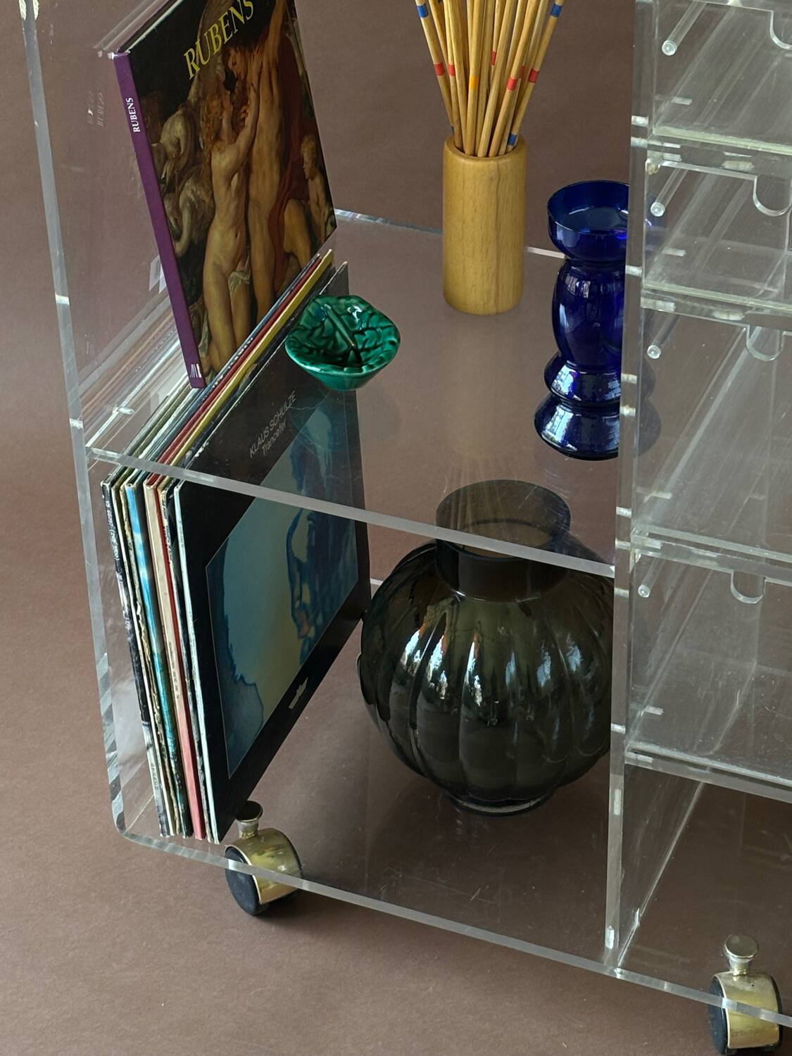 1970s acrylic furniture on wheels