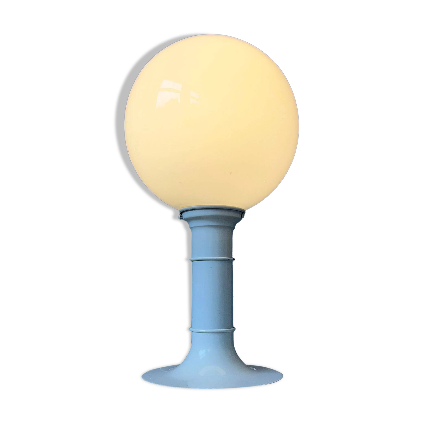 White Space Age table lamp Woja Holland with opal glass shade