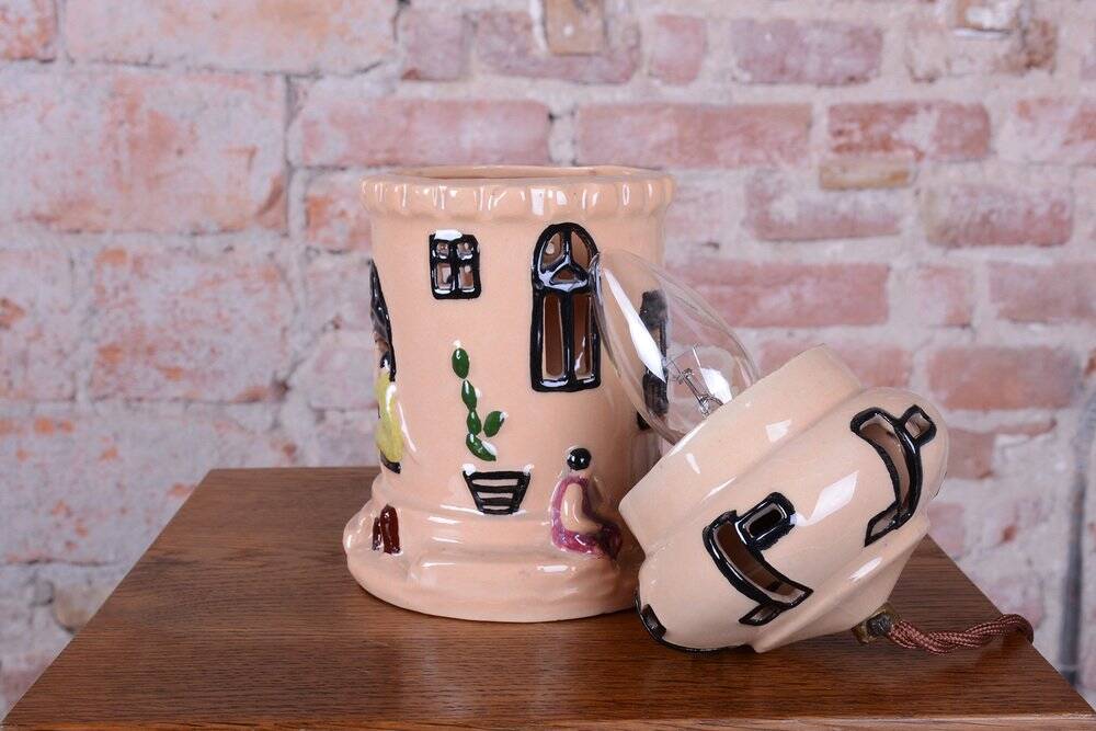 Mid-Century Table Lamp in Ceramic, France, 1980s