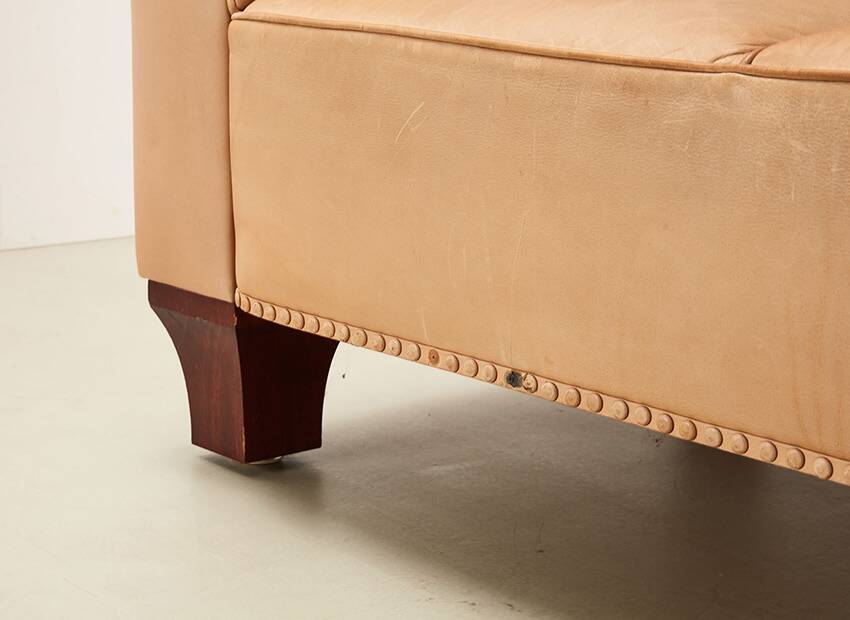 Josef Hoffmann Palais Stoclet Leather Sofa for Wittmann Austria 1905/1990s