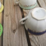 4 badonviller coffee cups colorful and golden decor