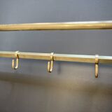 Art-deco wall-mounted coat rack in brass