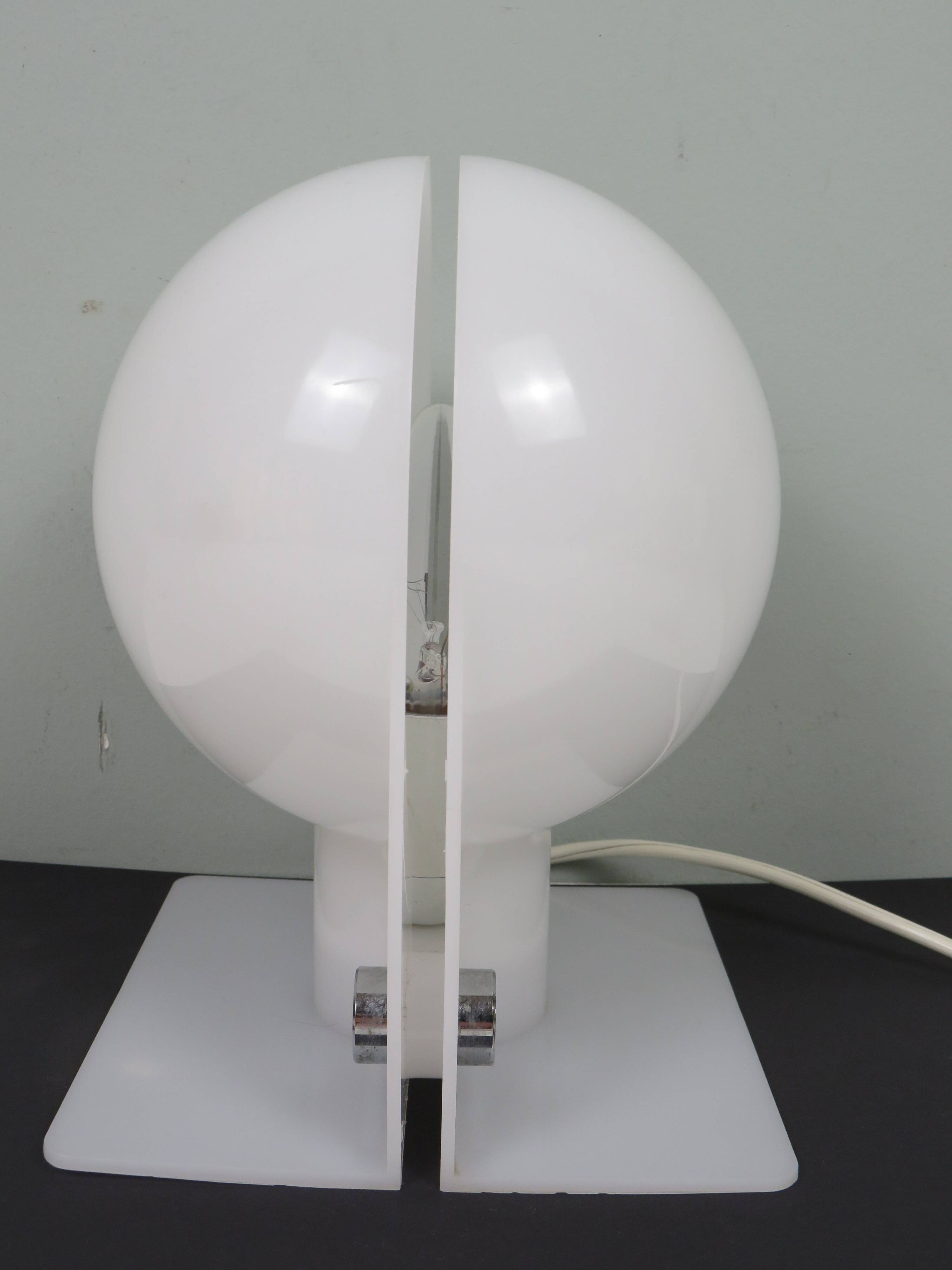 Vintage Guzzini lamp by Sergio Brazzoli, Italy 1970, Space Age design.