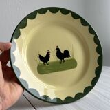 “Teller Keramik” ceramic plate with rooster motif.