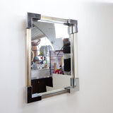 Wall mirror in lucite and chrome, 1970s