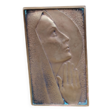 Bronze plaque of the Virgin Mary by Max Le Verrier
