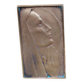 Bronze plaque of the Virgin Mary by Max Le Verrier