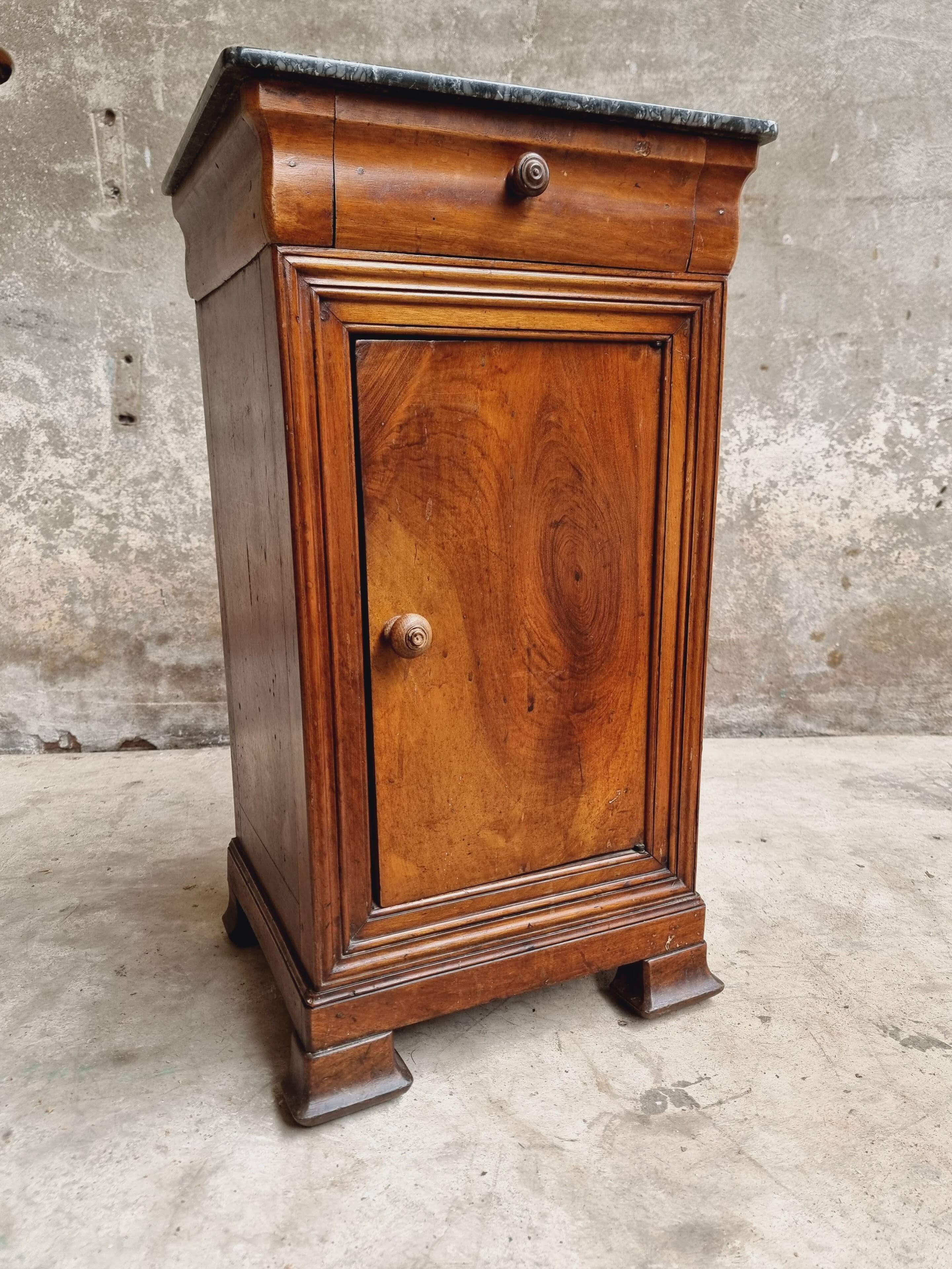 Antique small cabinet French hall cupboard walnut