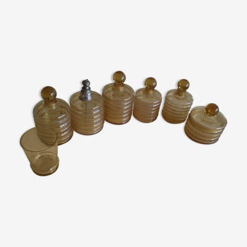 Set of bath salll bottles