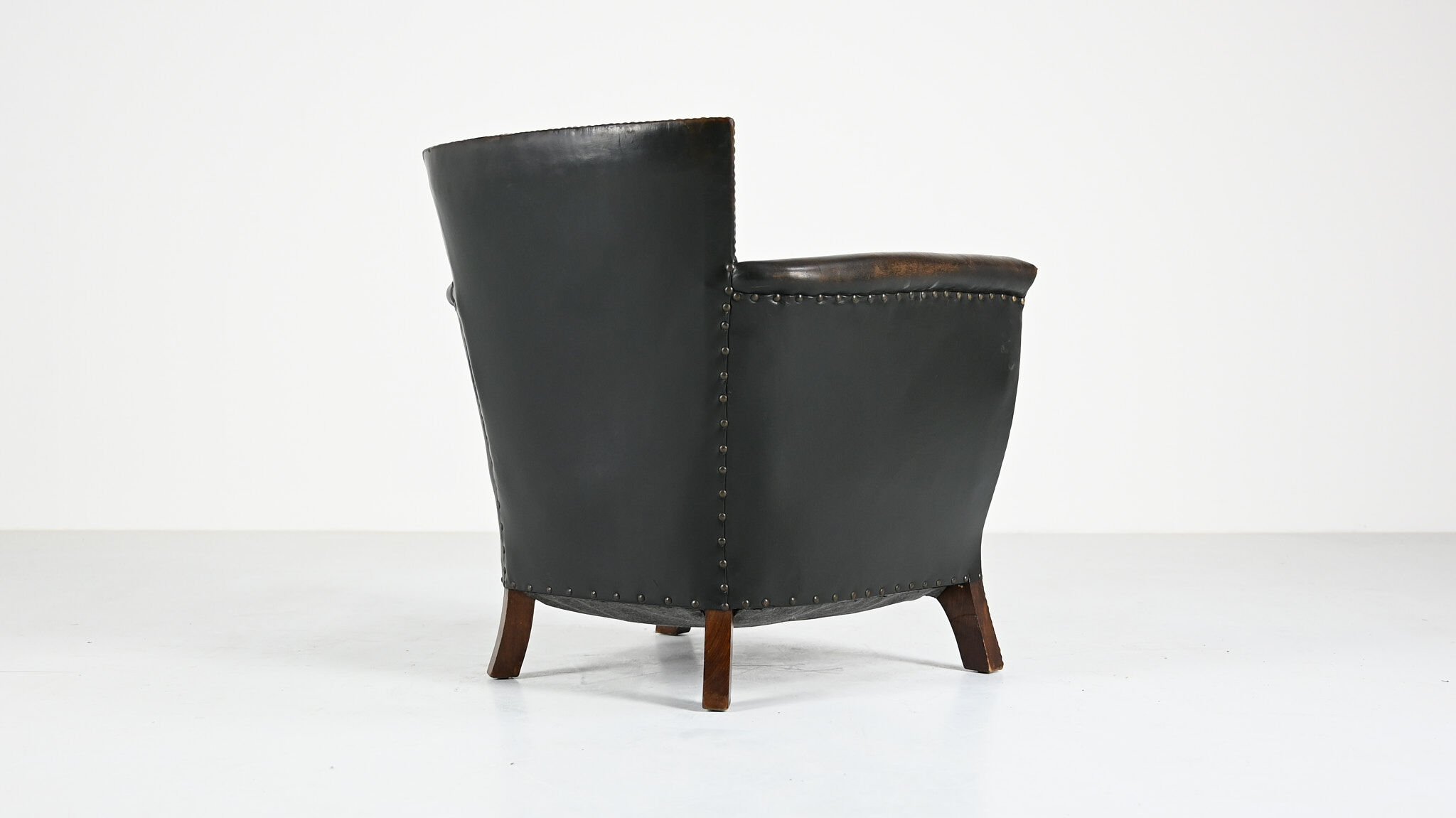 Otto Schulz leather club chair, for Boet. Sweden, C.1940