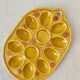 Vintage egg plate in majolica - 1970s