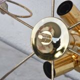 Set of 3 Charming Murano Vintage Ceiling Light Pink Flowers, 1970s