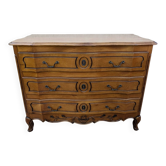 Commode en merisier massif style Louis XV en arbalète – Très bon état