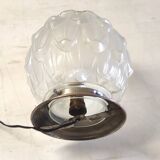 Plafonnier, lampe à poser de style Art déco en verre et aluminium, milieu XXème