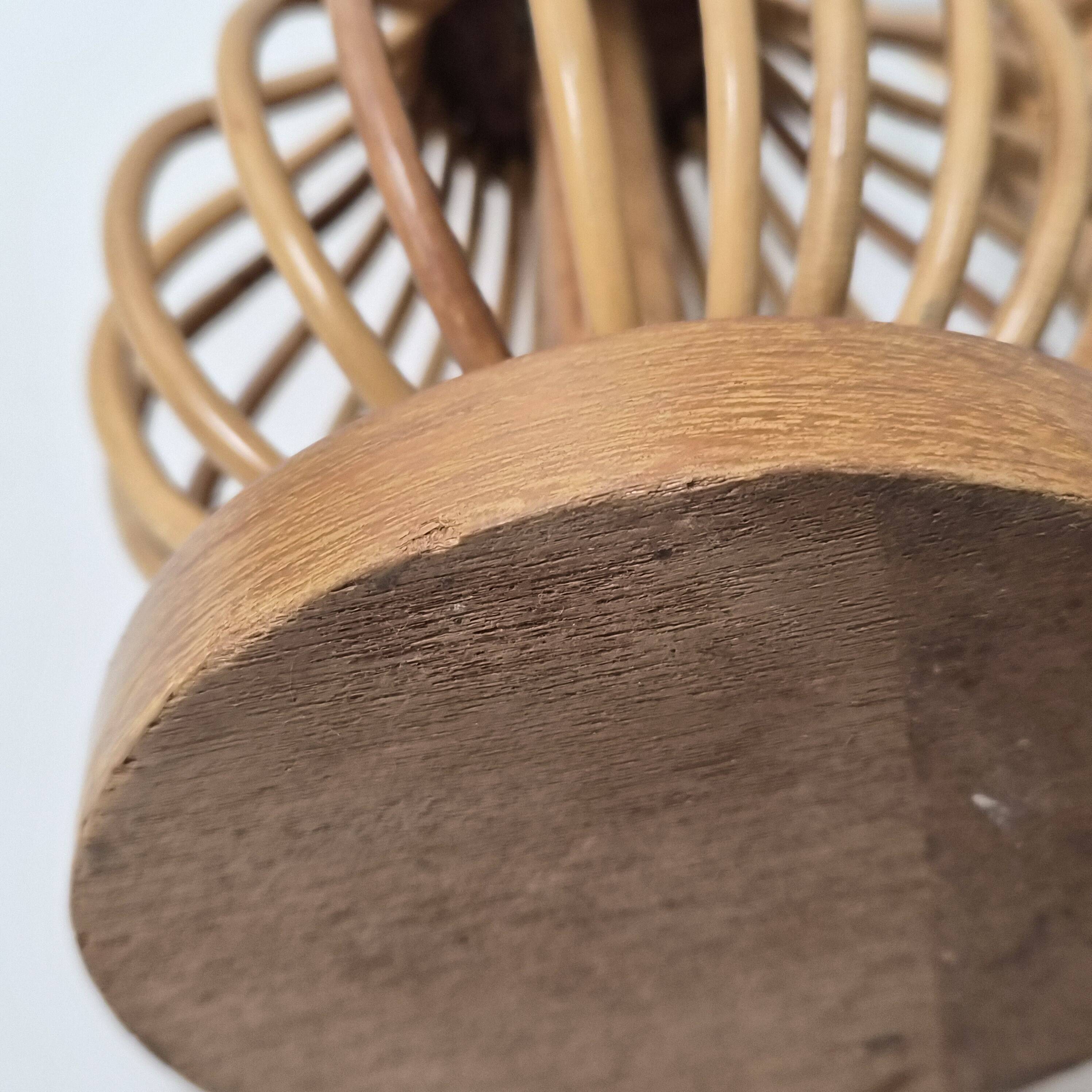 Pair of vintage rattan lamps 1960