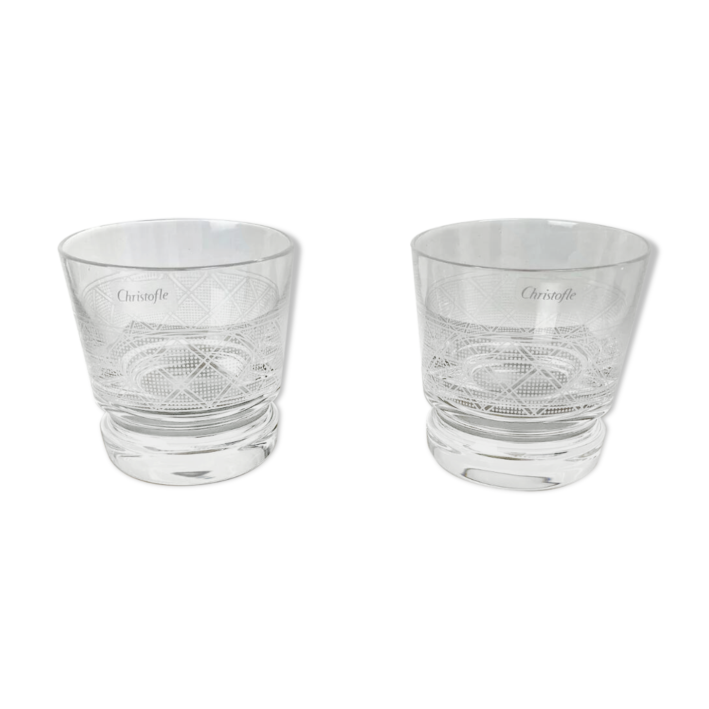 Christofle, box of 2 Eden Garden whisky glasses