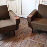 Danish Club armchairs 60s 70 khaki