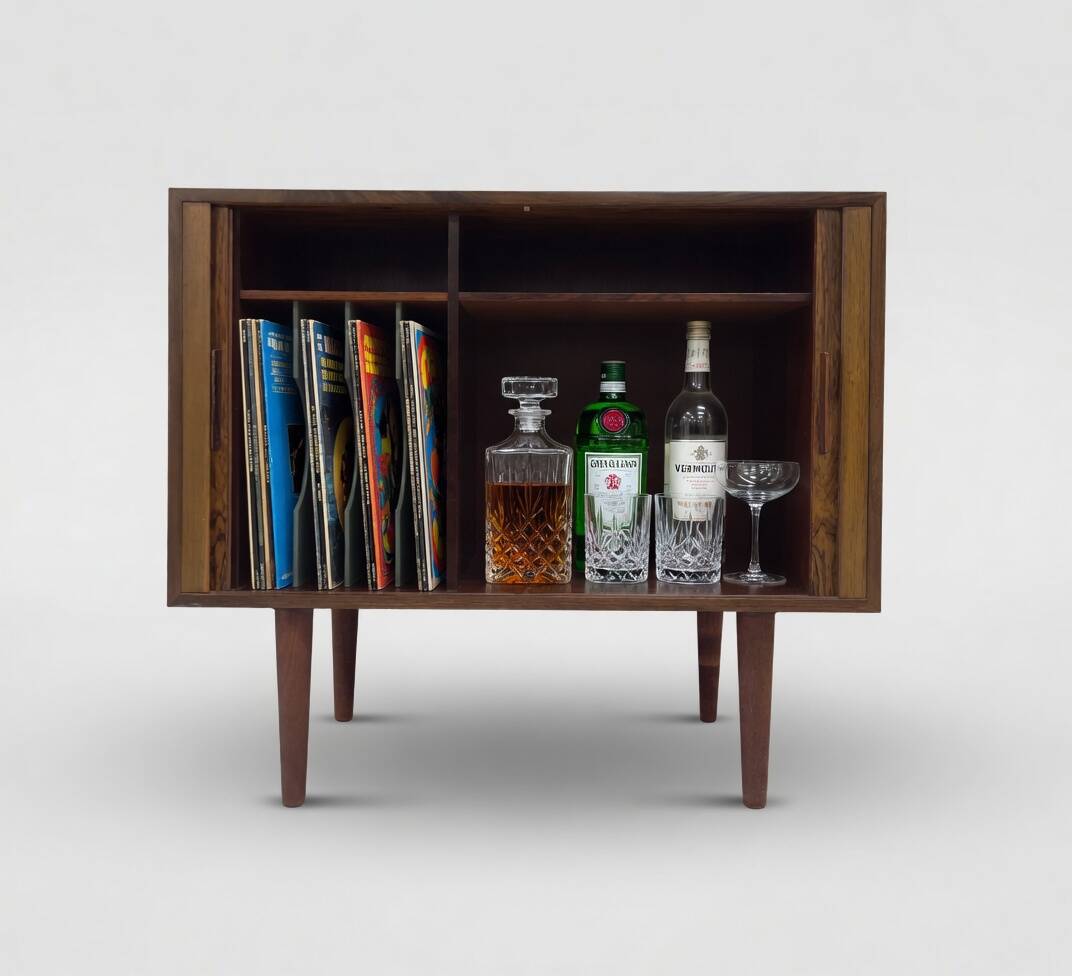 Rosewood Tambour Cabinet By Kai Kristiansen For Feldballes